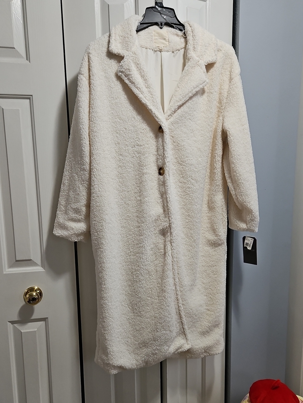 NWT Long Faux Sherpa Teddy Coat
